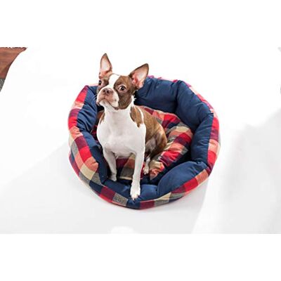 Wags N' Whiskers Hasley okrągłe legowisko dla zwierząt domowych w kolorze czerwono-granatowym Wags N' Whiskers Hasley okrągłe legowisko dla zwierząt domowych w kolorze czerwono-granatowym