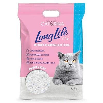 Kocie żwirek długotrwały CAT&RINA - kryształy krzemowe - 5,5L Kocie żwirek długotrwały CAT&RINA - kryształy krzemowe - 5,5L