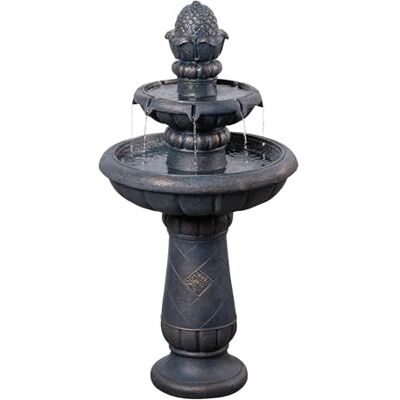 Teamson Home Kąpiel dla ptaków Brunnen 99 cm, 2-stopniowa, płaska umywalka, wygląd antycznego kamienia i delikatnie płynąca woda, wygląd miedzi Teamson Home Kąpiel dla ptaków Brunnen 99 cm, 2-stopniowa, płaska umywalka, wygląd antycznego kamienia i delikatnie płynąca woda, wygląd miedzi