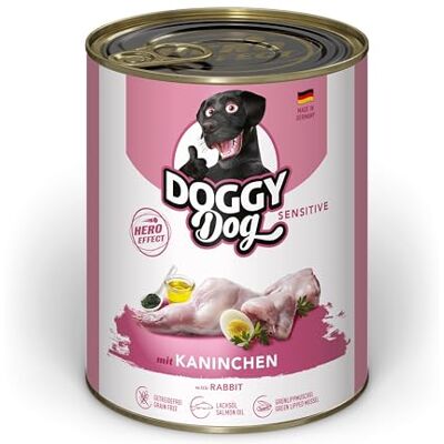 DOGGY Dog Paté Sensitive królik Sensitive, 6 x 800 g, mokra karma dla psów, bezzbożowa karma dla psów z olejem łososiowym i małżem zielonwargowym, wyjątkowo dobrze tolerowana mieszanka paszowa DOGGY Dog Paté Sensitive królik Sensitive, 6 x 800 g, mokra karma dla psów, bezzbożowa karma dla psów z olejem łososiowym i małżem zielonwargowym, wyjątkowo dobrze tolerowana mieszanka paszowa