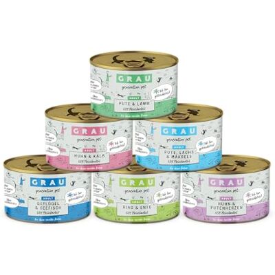 Grau Oryginalny produkt – mokra karma dla kotów – tacka mieszana dla kotów generacji, 6 sztuk (6 x 200 g) Grau Oryginalny produkt – mokra karma dla kotów – tacka mieszana dla kotów generacji, 6 sztuk (6 x 200 g)