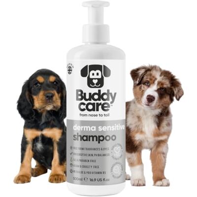 Buddycare Szampon Derma Sensitive firmy – szampon dla psów do skóry wrażliwej, z aloesem i prowitaminą B5 (500 ml) Buddycare Szampon Derma Sensitive firmy – szampon dla psów do skóry wrażliwej, z aloesem i prowitaminą B5 (500 ml)