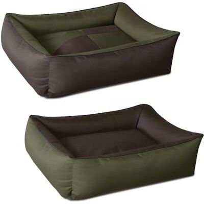 BedDog (R) 2w1 legowisko dla psa MAX QUATTRO, kojec wykonany z Cordury, zmywalne legowisko z krawêdzi±, kanapa dla psa do wewn±trz, XL, MYSTIC, zielono-br±zowy BedDog (R) 2w1 legowisko dla psa MAX QUATTRO, kojec wykonany z Cordury, zmywalne legowisko z krawêdzi±, kanapa dla psa do wewn±trz, XL, MYSTIC, zielono-br±zowy