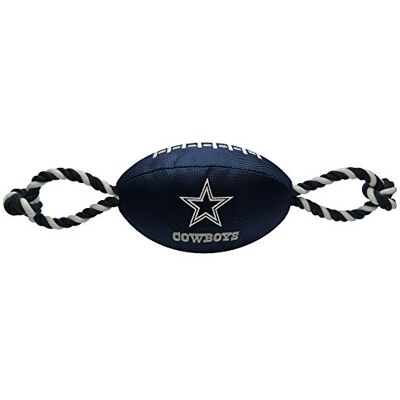 Pets First NFL DALLAS COWBOYS Nylonowa piłka nożna pies zabawka z wewnętrznym sQUEAKER i linkami do ciągnięcia, zabawka sportowa dla zwierząt domowych Pets First NFL DALLAS COWBOYS Nylonowa piłka nożna pies zabawka z wewnętrznym sQUEAKER i linkami do ciągnięcia, zabawka sportowa dla zwierząt domowych