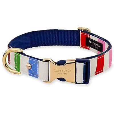 kate spade new york Urocza obroża dla psa, złota metalowa klamra, regulowana obroża dla psa, 39 cm do 61 cm, dla kobiet lub mężczyzn, stylowa obroża dla średnich i dużych ras (pasek przygodowy) kate spade new york Urocza obroża dla psa, złota metalowa klamra, regulowana obroża dla psa, 39 cm do 61 cm, dla kobiet lub mężczyzn, stylowa obroża dla średnich i dużych ras (pasek przygodowy)