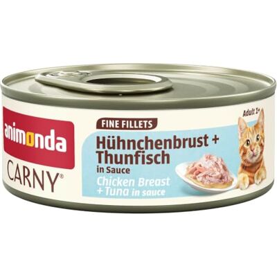 Animonda Fillety dla dorosłych, pierś kurczaka + tuńczyk w sosie, opakowanie zbiorcze 12 x 60 g Animonda Fillety dla dorosłych, pierś kurczaka + tuńczyk w sosie, opakowanie zbiorcze 12 x 60 g