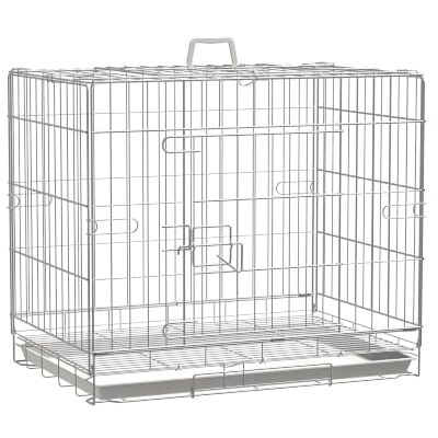 PawHut Składana klatka dla psa z drutu ze zdejmowaną tacą, 1 drzwi z zamkiem 61 x 43 x 50 cm biała PawHut Składana klatka dla psa z drutu ze zdejmowaną tacą, 1 drzwi z zamkiem 61 x 43 x 50 cm biała