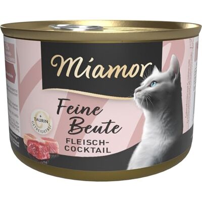 Miamor Delikatna zdobycz mokra karma dla dorosłych kotów z 7 rodzajami mięsa i podrobów. Kompletna karma bez zbóż w puszce z tauryną bez sztucznych dodatków 12 x 185 g koktajlu mięsnego Miamor Delikatna zdobycz mokra karma dla dorosłych kotów z 7 rodzajami mięsa i podrobów. Kompletna karma bez zbóż w puszce z tauryną bez sztucznych dodatków 12 x 185 g koktajlu mięsnego