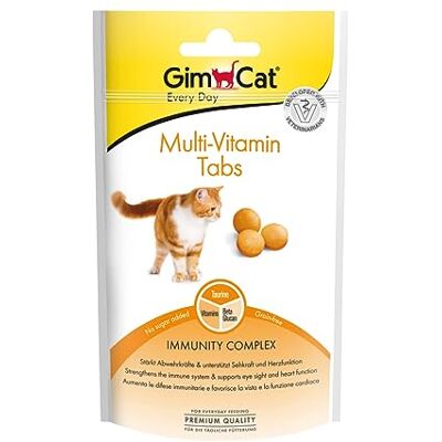 GimCat Multi-Vitamin pastylki Funkcjonalny przysmak dla kotów, wspomagający układ odpornościowy, serce i oczy Paczka 8 szt. (8 × 40 g) GimCat Multi-Vitamin pastylki Funkcjonalny przysmak dla kotów, wspomagający układ odpornościowy, serce i oczy Paczka 8 szt. (8 × 40 g)
