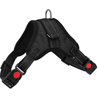 mumbi Uprząż dla psa na klatkę piersiową, uprząż na klatkę piersiową, regulowany rozmiar M, wyściełana nylon, czarna mumbi Uprząż dla psa na klatkę piersiową, uprząż na klatkę piersiową, regulowany rozmiar M, wyściełana nylon, czarna