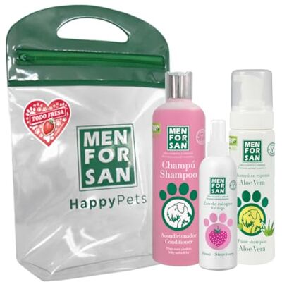Menforsan Zestaw Higieny i Urody, Szampon Odżywczy, 300ml, Truskawkowa Woda Kolońska 125ml, Szampon w Pianie dla Psów i Kotów 200ml, Bogaty Aromat Truskawkowy Menforsan Zestaw Higieny i Urody, Szampon Odżywczy, 300ml, Truskawkowa Woda Kolońska 125ml, Szampon w Pianie dla Psów i Kotów 200ml, Bogaty Aromat Truskawkowy