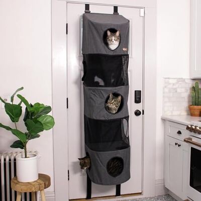 K&H PRODUKTY PET Hangin' Cat Condo Multi-Story Classy Gray 5 Story High Rise K&H PRODUKTY PET Hangin' Cat Condo Multi-Story Classy Gray 5 Story High Rise
