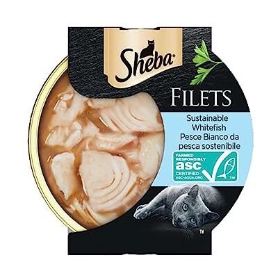 Sheba Filets mokra karma dla kotów o smaku białej ryby, 32 pojemniki po 60 g, łącznie 1920 g Sheba Filets mokra karma dla kotów o smaku białej ryby, 32 pojemniki po 60 g, łącznie 1920 g