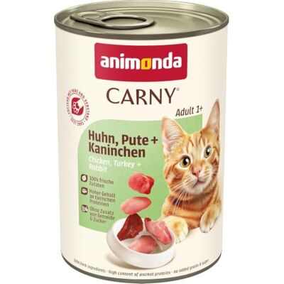 Animonda Dorosły kurczak, indyk + królik (6 x 400 g), mokra karma dla dorosłych kotów, mokra karma ze 100% świeżymi, mięsistymi składnikami, karma dla kotów bez zbóż i cukru Animonda Dorosły kurczak, indyk + królik (6 x 400 g), mokra karma dla dorosłych kotów, mokra karma ze 100% świeżymi, mięsistymi składnikami, karma dla kotów bez zbóż i cukru