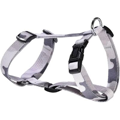 Bobby Kamuflaż uprząż dla psa, rozmiar S, długość szyi 22–32 cm, obwód klatki piersiowej 28–41 cm z metalowym pierścieniem, kolor moro, szary Bobby Kamuflaż uprząż dla psa, rozmiar S, długość szyi 22–32 cm, obwód klatki piersiowej 28–41 cm z metalowym pierścieniem, kolor moro, szary