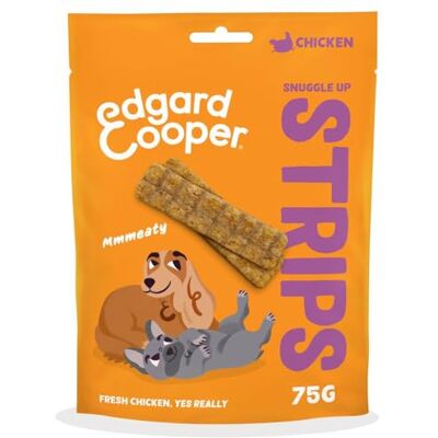 Edgard & Cooper Edgard Cooper Snuggle Up Strips przysmaki dla psów (kurczak 75 g x 1), smakołyk dla dorosłych i szczeniaków, bez zbóż, naturalne składniki, wysoka zawartość białka i świeże mięso Edgard & Cooper Edgard Cooper Snuggle Up Strips przysmaki dla psów (kurczak 75 g x 1), smakołyk dla dorosłych i szczeniaków, bez zbóż, naturalne składniki, wysoka zawartość białka i świeże mięso