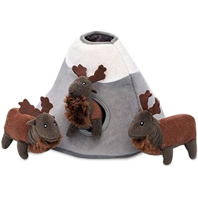 ZippyPaws Burrow, Woodland Friends Elk Mountain interaktywne zabawki dla psów dla nudy kolorowe piszczące zabawki dla małych i średnich psów, wypchane puzzle dla psów ZippyPaws Burrow, Woodland Friends Elk Mountain interaktywne zabawki dla psów dla nudy kolorowe piszczące zabawki dla małych i średnich psów, wypchane puzzle dla psów
