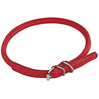 CHAPUIS SELLERIE SLA689 okrągły regulowany obroża dla psów i kotów czerwona skóra średnica 6 mm długość 17-20 cm rozmiar XS CHAPUIS SELLERIE SLA689 okrągły regulowany obroża dla psów i kotów czerwona skóra średnica 6 mm długość 17-20 cm rozmiar XS