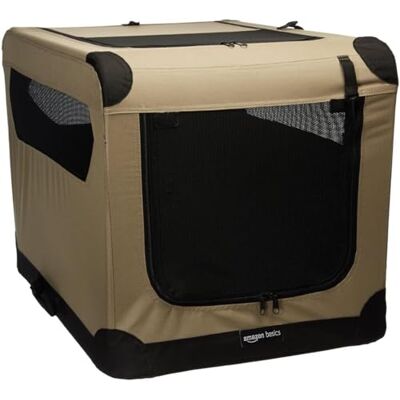 Amazon Basics Klatka dla Psa, Złoty/Czarny, 76 x 54 x 54 cm Amazon Basics Klatka dla Psa, Złoty/Czarny, 76 x 54 x 54 cm