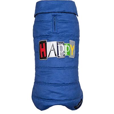 Wouapy Płaszcz dla psa "Happy Blau" firmy w rozmiarze M, chroni Państwa psa przed czynnikami atmosferycznymi Wouapy Płaszcz dla psa "Happy Blau" firmy w rozmiarze M, chroni Państwa psa przed czynnikami atmosferycznymi