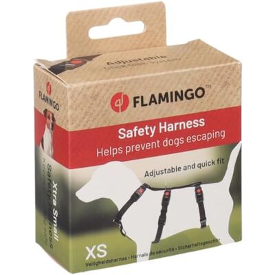 Flamingo Uprząż bezpieczeństwa dla psa Zera, czarna, XS 25-40 cm, 30-45 cm, 26-42 cm, 15 mm Flamingo Uprząż bezpieczeństwa dla psa Zera, czarna, XS 25-40 cm, 30-45 cm, 26-42 cm, 15 mm