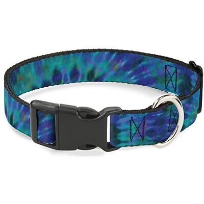 Buckle-Down Plastikowy klips do obroży Tie Dye zielony/niebieski/fioletowy szerokość 2,5 cm pasuje na szyję 38-66 cm rozmiar L Buckle-Down Plastikowy klips do obroży Tie Dye zielony/niebieski/fioletowy szerokość 2,5 cm pasuje na szyję 38-66 cm rozmiar L