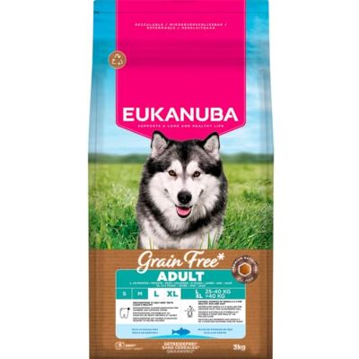 Eukanuba Karma dla psów bez zbóż, z rybami dla dużych ras, sucha karma premium bez zbóż dla dorosłych psów, 3 kg Eukanuba Karma dla psów bez zbóż, z rybami dla dużych ras, sucha karma premium bez zbóż dla dorosłych psów, 3 kg