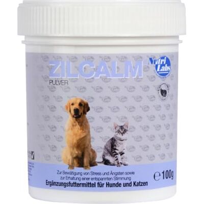 NutriLabs Zilcalm środek uspokajający dla kotów i psów – 100 g – z białkiem mleka, ashwagandha, probiotykami, tryptofanem L itp. – produkty uspokajające dla kotów – suplement diety dla kotów NutriLabs Zilcalm środek uspokajający dla kotów i psów – 100 g – z białkiem mleka, ashwagandha, probiotykami, tryptofanem L itp. – produkty uspokajające dla kotów – suplement diety dla kotów