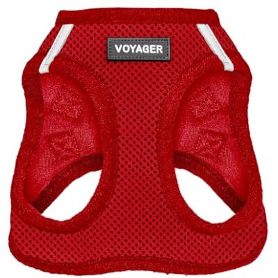 Best Pet Supplies Voyager Step-in Air Uprząż dla psa z siatki na każdą pogodę, odblaskowa, dla małych, średnich psów, kotów, z klamrą i podwójnymi pierścieniami w kształcie litery D, czerwona, rozmiar L Best Pet Supplies Voyager Step-in Air Uprząż dla psa z siatki na każdą pogodę, odblaskowa, dla małych, średnich psów, kotów, z klamrą i podwójnymi pierścieniami w kształcie litery D, czerwona, rozmiar L
