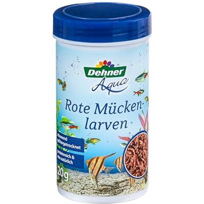 Dehner Aqua karma dla ryb, przekąska dla ryb, bogata w białko/100% naturalna, czerwone larwy komarów dla ryb ozdobnych, 20 g Dehner Aqua karma dla ryb, przekąska dla ryb, bogata w białko/100% naturalna, czerwone larwy komarów dla ryb ozdobnych, 20 g