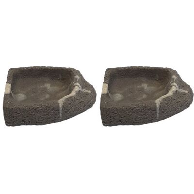 Namiba Terra 25713 narożne miski, 7 x 10 x 2,5 cm, dwupak, szary Namiba Terra 25713 narożne miski, 7 x 10 x 2,5 cm, dwupak, szary