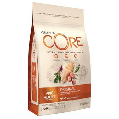 Wellness CORE Original 4 kg, Kurczak i Indyk – Sucha Karma dla Kotów Dorosłych, Bezzbożowa, Naturalna, Hipoalergiczna, Bogata w Białko, o Wysokiej Zawartości Mięsa, Wspiera Szczupłą Sylwetkę Wellness CORE Original 4 kg, Kurczak i Indyk – Sucha Karma dla Kotów Dorosłych, Bezzbożowa, Naturalna, Hipoalergiczna, Bogata w Białko, o Wysokiej Zawartości Mięsa, Wspiera Szczupłą Sylwetkę