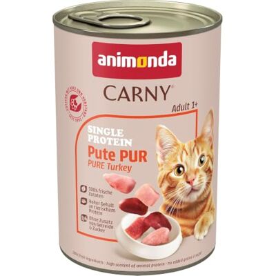 Animonda Carny Single Protein mokra karma dla kotów, indyk, 6 x 400 g Animonda Carny Single Protein mokra karma dla kotów, indyk, 6 x 400 g