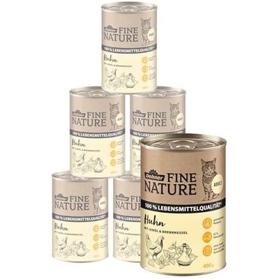 Dehner Fine Nature karma dla kotów dla dorosłych, jakość żywności, kurczak, 6 x 400 g (2,4 kg) Dehner Fine Nature karma dla kotów dla dorosłych, jakość żywności, kurczak, 6 x 400 g (2,4 kg)