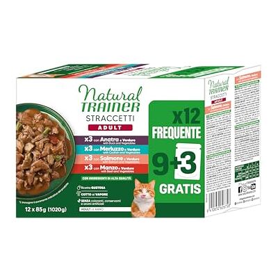 Trainer Natural Mokra karma dla dorosłych kotów Przysmaki w sosie wielopakowym (łosoś, wołowina, kaczka, dorsz) 12 x 85 g Trainer Natural Mokra karma dla dorosłych kotów Przysmaki w sosie wielopakowym (łosoś, wołowina, kaczka, dorsz) 12 x 85 g
