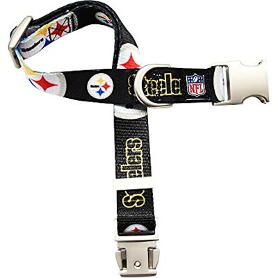 Little Earth Productions Littlearth NFL Pittsburgh Steelers NFL Premium obroża dla zwierząt domowych, trwała obroża z metalu, trwała obroża dla zwierząt domowych, kolor drużyny, L Little Earth Productions Littlearth NFL Pittsburgh Steelers NFL Premium obroża dla zwierząt domowych, trwała obroża z metalu, trwała obroża dla zwierząt domowych, kolor drużyny, L