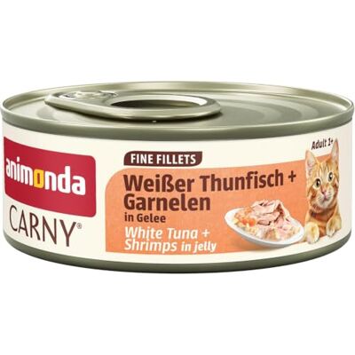Animonda Dorosłe fillety, biały tuńczyk + krewetki w galaretce, opakowanie zbiorcze 12 x 60 g Animonda Dorosłe fillety, biały tuńczyk + krewetki w galaretce, opakowanie zbiorcze 12 x 60 g