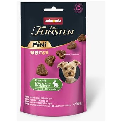 Animonda Mini przekąski dla psów Love Bites, królik i jagoda (10 x 50 g), przekąski dla psów, bez zboża, dla dorosłych małych psów Animonda Mini przekąski dla psów Love Bites, królik i jagoda (10 x 50 g), przekąski dla psów, bez zboża, dla dorosłych małych psów