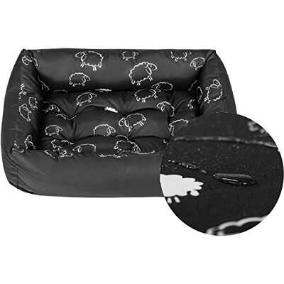 Superkissen24. Legowisko dla zwierząt domowych dla psa i kota sofa dla psa nadaje się do prania średnie i duże psy XL czarne i szare owca Superkissen24. Legowisko dla zwierząt domowych dla psa i kota sofa dla psa nadaje się do prania średnie i duże psy XL czarne i szare owca