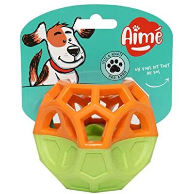 Aimé Aime Espace zabawka dla psów z wbudowanym dźwiękiem, 2 materiały, pianka/silikon, średnica 9 cm Aimé Aime Espace zabawka dla psów z wbudowanym dźwiękiem, 2 materiały, pianka/silikon, średnica 9 cm