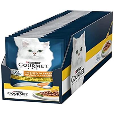 Gourmet Purina Perły Triumf Salsa Żywność Kot Wilgotne jedzenie z kurczakiem, 26 worków po 85 g Gourmet Purina Perły Triumf Salsa Żywność Kot Wilgotne jedzenie z kurczakiem, 26 worków po 85 g