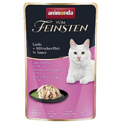 Animonda Karma dla dorosłych kotów, mokra karma dla dorosłych kotów, z łososiem i filetem z kurczaka w sosie, w świeżej torebce, 18 x 50 g Animonda Karma dla dorosłych kotów, mokra karma dla dorosłych kotów, z łososiem i filetem z kurczaka w sosie, w świeżej torebce, 18 x 50 g