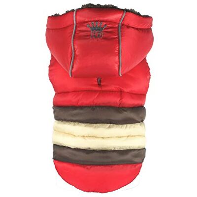Hip Doggie HD-5STRD-M Soft Stripe Puffer Coat Red M kurtka dla psa Hip Doggie HD-5STRD-M Soft Stripe Puffer Coat Red M kurtka dla psa