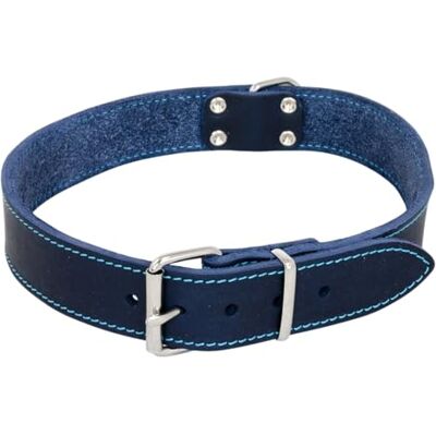 JACK AND VANILLA , Elegancki niebieski skórzany obroża dla psa lub kota, optymalny komfort, bezpieczna klamra, łatwa w pielęgnacji, szerokość 30 mm, długość 70 cm, kolor niebieski, model skórzany JACK AND VANILLA , Elegancki niebieski skórzany obroża dla psa lub kota, optymalny komfort, bezpieczna klamra, łatwa w pielęgnacji, szerokość 30 mm, długość 70 cm, kolor niebieski, model skórzany