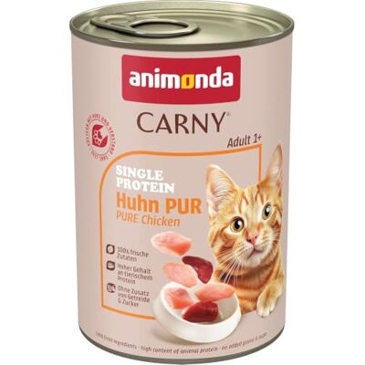 Carny mokra karma dla kotów, pojedyncze białko, czysty kurczak (6 x 400 g), mokra karma dla kotów z tylko jednym źródłem białka animonda, karma dla dorosłych kotów Carny mokra karma dla kotów, pojedyncze białko, czysty kurczak (6 x 400 g), mokra karma dla kotów z tylko jednym źródłem białka animonda, karma dla dorosłych kotów