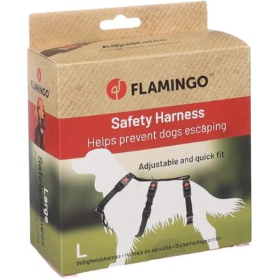 Flamingo Szelki bezpieczeństwa dla psa Zera czarne L 60-85cm 70-100cm 56-95cm 25mm Flamingo Szelki bezpieczeństwa dla psa Zera czarne L 60-85cm 70-100cm 56-95cm 25mm