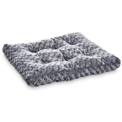 Amazon Basics Łóżko pluszowe dla zwierzęcia domowego, poduszka do klatki dla psa, M, 88,9 x 58,42 x 7,62 cm, szare Amazon Basics Łóżko pluszowe dla zwierzęcia domowego, poduszka do klatki dla psa, M, 88,9 x 58,42 x 7,62 cm, szare