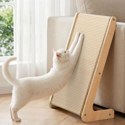 Gimars Dwufunkcyjny Drapak dla Kota Sisal Typ L 62cm Stabilna Mata do Drapania ze Sznurka Szorstkiego Drewniana Osłona na Kanapę i Narożniki Mebli dla Kotów Domowych Gimars Dwufunkcyjny Drapak dla Kota Sisal Typ L 62cm Stabilna Mata do Drapania ze Sznurka Szorstkiego Drewniana Osłona na Kanapę i Narożniki Mebli dla Kotów Domowych
