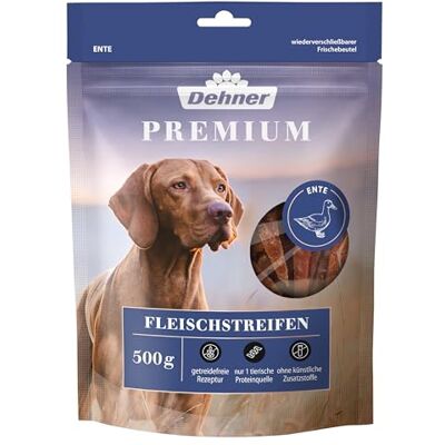 Dehner Premium Przekąska dla psa, filet z piersi z kaczki w paskach, 500 g Dehner Premium Przekąska dla psa, filet z piersi z kaczki w paskach, 500 g