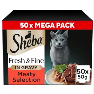 Sheba Catcare Pouch Wet Fresh & FINE (Meat) Chunks IN Gravy Adult 50 G Multipack Standard Sheba Catcare Pouch Wet Fresh & FINE (Meat) Chunks IN Gravy Adult 50 G Multipack Standard
